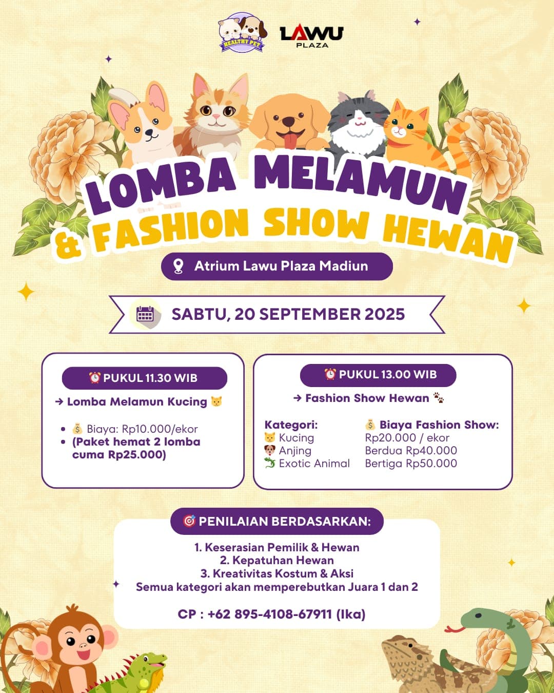 LOMBA MELAMUN DAN FASHION SHOW HEWAN